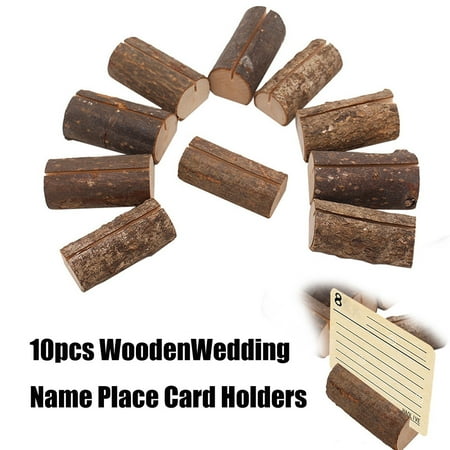 

Judty 10Pcs Wedding Decoration Wooden Name Place Card Holders Table Menu Holder