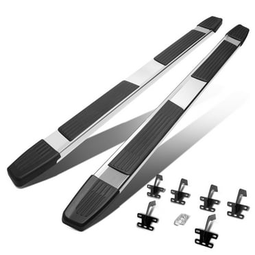 6.75\" Flat Side Step Running Boards For 2019-2024 Ram 1500 Crew Cab - Chrome/Black