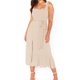 thumbnail image 1 of Vestido sin mangas para mujer, con cordones, tirantes en los hombros, dobladillo con volantes, cintura alta, cinturón, aberturas laterales, vestido de verano, 1 of 4