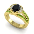 thumbnail image 2 of Diamond-Capitals 2.35 Carat Oval Cut Black Onyx & Peridot Gemstone Elegant Engagement Ring for Ladies Solid 14K Yellow Gold Size 4, 2 of 8