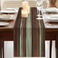 thumbnail image 3 of Table Runners 72 Inches Long Dress Scarves, Brown Teal Wooden Farmhouse Kitchen/Dining Table Runner, Coffee Tablerunners, Vintage Farmhouse Retro Art 14x72 Inch, 3 of 9