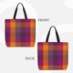 thumbnail image 2 of Fotbe Purple Yellow Buffalo Plaid Bolsa Tote con Estampado para Mujer, Bolsos con Cremallera, Bolsa de Hombro Casual de Gran Capacidad con Bolsillos Internos, 2 of 7