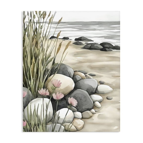 Stupell Industries Rustic Lodge Coastal Calm Pebbles Canvas Art, 16 x 20, by Riley B