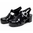 thumbnail image 5 of Zapatos de gelatina para Mujer, Sandalias de plataforma transparente, tacones altos cuadrados, plateados, ostentosos, Verano, 5 of 5