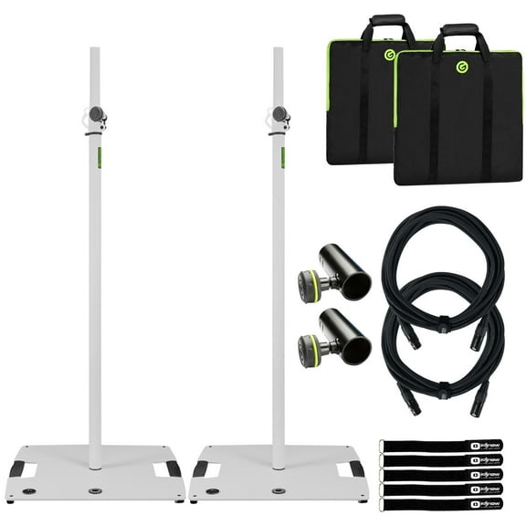 Gravity GLS431W Lighting Stand Duo Package with Square Steel Base in White