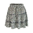 thumbnail image 6 of STARVNC Women Floral Print High Waist Ruffle Hem Drawstring A-Line Mini Skirt, 6 of 7