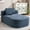 Blue, variant on S-HOME Oversized Corduroy Chaise Lounge Chair with Two Pillows 67.5 Inches Long Indoor Sleeper Sofa for Living Room, Black