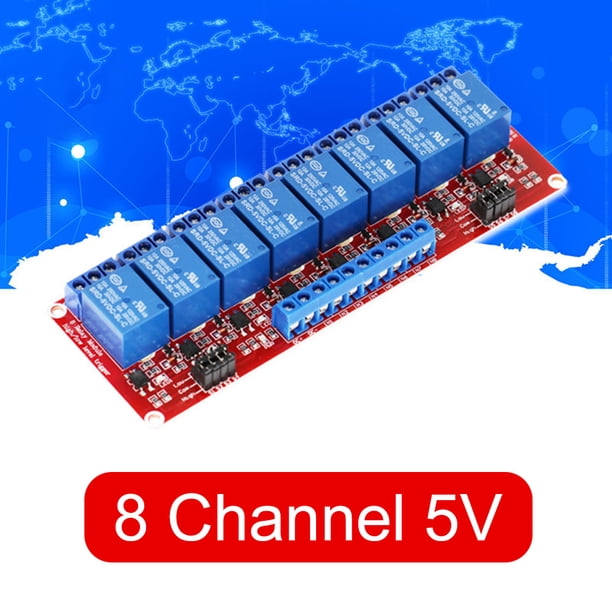 Módulo de interruptor de relé de 1/2/4/8 canales con optoacoplador 5V 12V 24V (8 canales 5V)