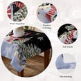 thumbnail image 5 of Black Christmas Snowman Table Cloth Waterproof Tablecloths, Winter Xmas Tree Snowflakes Tablecloth Dining Table Cover for Kitchen Party Tabletop Outdoor, Square Tablecloth 60x60 Inch, 5 of 9