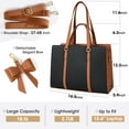 thumbnail image 6 of Laptop Bag for Women 15.6 inch Laptop Tote Bag Waterproof Leather Computer Bag Large Briefcase Professional Business Office Work Bag,Black and Brown, 6 of 9