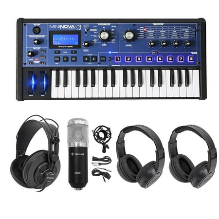 Novation MiniNova 37-Key USB MIDI Keyboard Synth+(2) Headphones+Studio