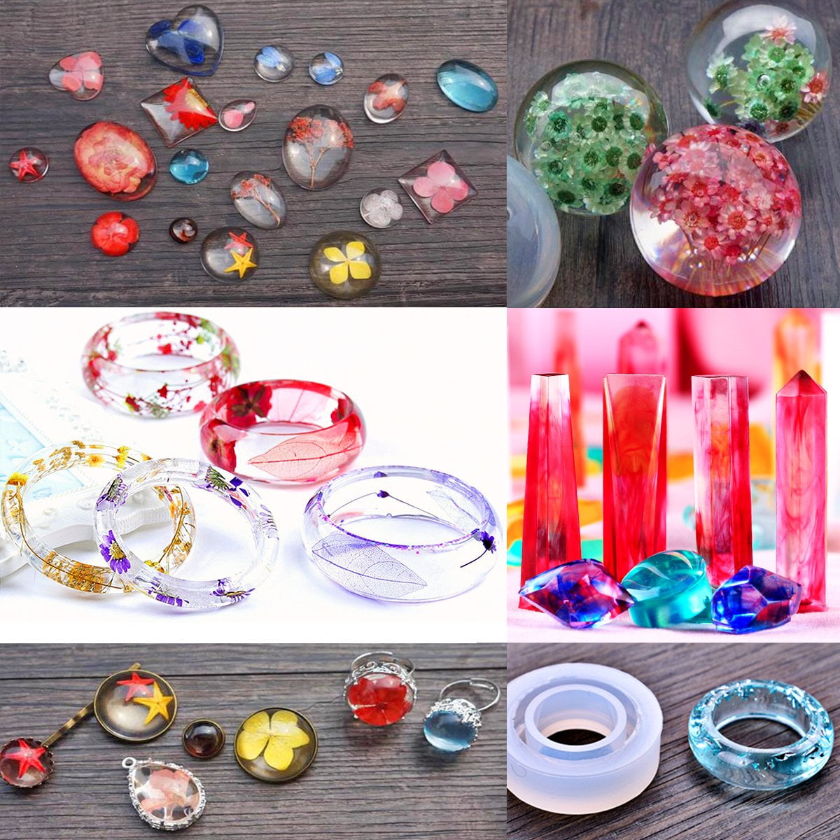 Epoxy Resin Kit, Silicone Casting Molds Tools Set for Beginners, Multi-Color