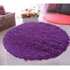 thumbnail image 3 of Alfombra de baño redonda antideslizante de microfibra peluda y absorbente Púrpura, 3 of 6