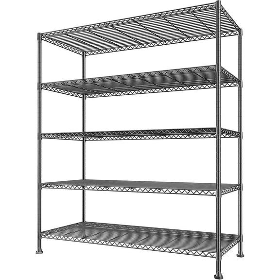 WYDK 45.5''W Storage Shelves Wire Shelving, 5 Tier Pantry Shelves for Storage Rack, Adjustable Metal Shelving for Pantry Kitchen Steel Shelving, 45.5" W x 71" H x 17.7" D