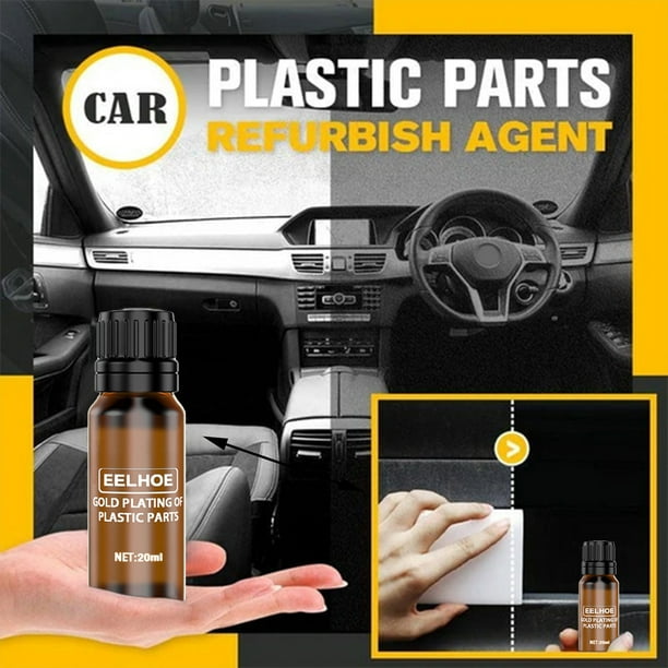 Restaurador y protector de plástico - Cera de molduras de 30 ml para piezas interiores y exteriores de automóviles - Protección UV, brillo duradero, fórmula a base de agua