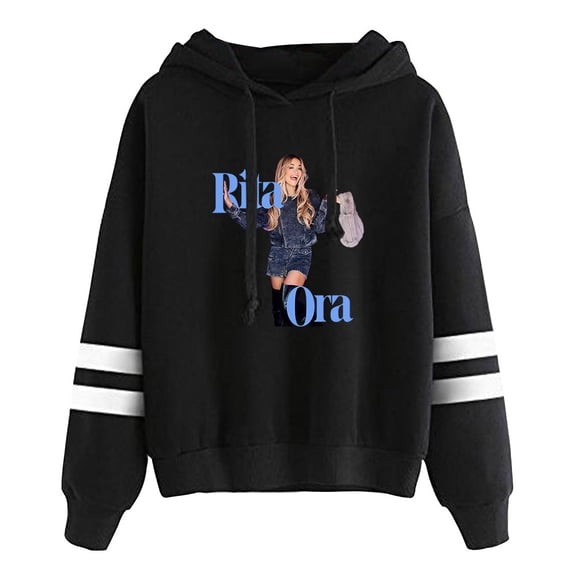 Rita Ora Hoodie without pocket women's men's fashion trend long sleeved hooded sweatshirt