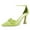Green, variant on FSJ Women Graceful Bowknot Pointed Closed Toe D'Orsay Pumps Ankle Strap Flared High Heels Sandals Party Wedding Cocktail Shoes Size 8 Yellow