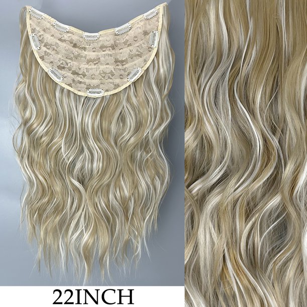 Typpkmm 7 Unids/Set 16 Clips ExtensióN De Cabello Negro Largo Liso Pelo Natural Ombre Peluca Fibra Resistente Al Calor Para Peinado De Mujer