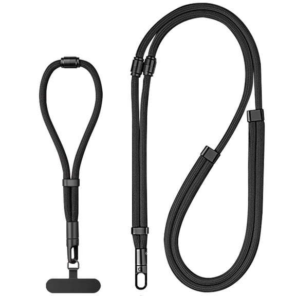 Ogetok Versatile 3-in-1 Phone Lanyard Black Adjustable Crossbody Strap with Alloy Lock and Phone Clip Does Not Affect Charging for Wrist Neck Wear