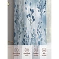 thumbnail image 6 of Blue Botanical Art Sheer Curtains 72 Inch Length 2 Panels Set, Watercolor Leaf Modern Elegant Voile Window Treatment Rod Pocket Curtains Sheers Drapes for Bedroom/Living Room/Kitchen 52"x72"x2, 6 of 7