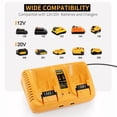 thumbnail image 6 of DCB102 Double Charger For DeWalt 10.8V 12V 14.4V 20V Lithium Ion Battery DCB203 DCB204 DCB205 DCB118 DCB105 DCB107 DCB112 DCB115, 6 of 8