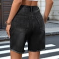 thumbnail image 6 of Women'S Jorts Baggy High Waisted Jean Shorts Ripped Denim Bermuda Shorts Y2K Shorts Black XXL, 6 of 8