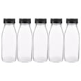 thumbnail image 1 of 5Pcs Outdoor Glass Juice Bottles Transparent Beverage Bottles Portable Bottles, 1 of 5