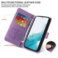 thumbnail image 4 of For Samsung Galaxy A15 4G / 5G 6.5 inch Embossed Butterfly Flowers With Card Slots And A Cash Compartment Shockproof Kickstand Flip Leather Phone Case For Women,Purple,For Galaxy A15 4G / 5G, 4 of 8