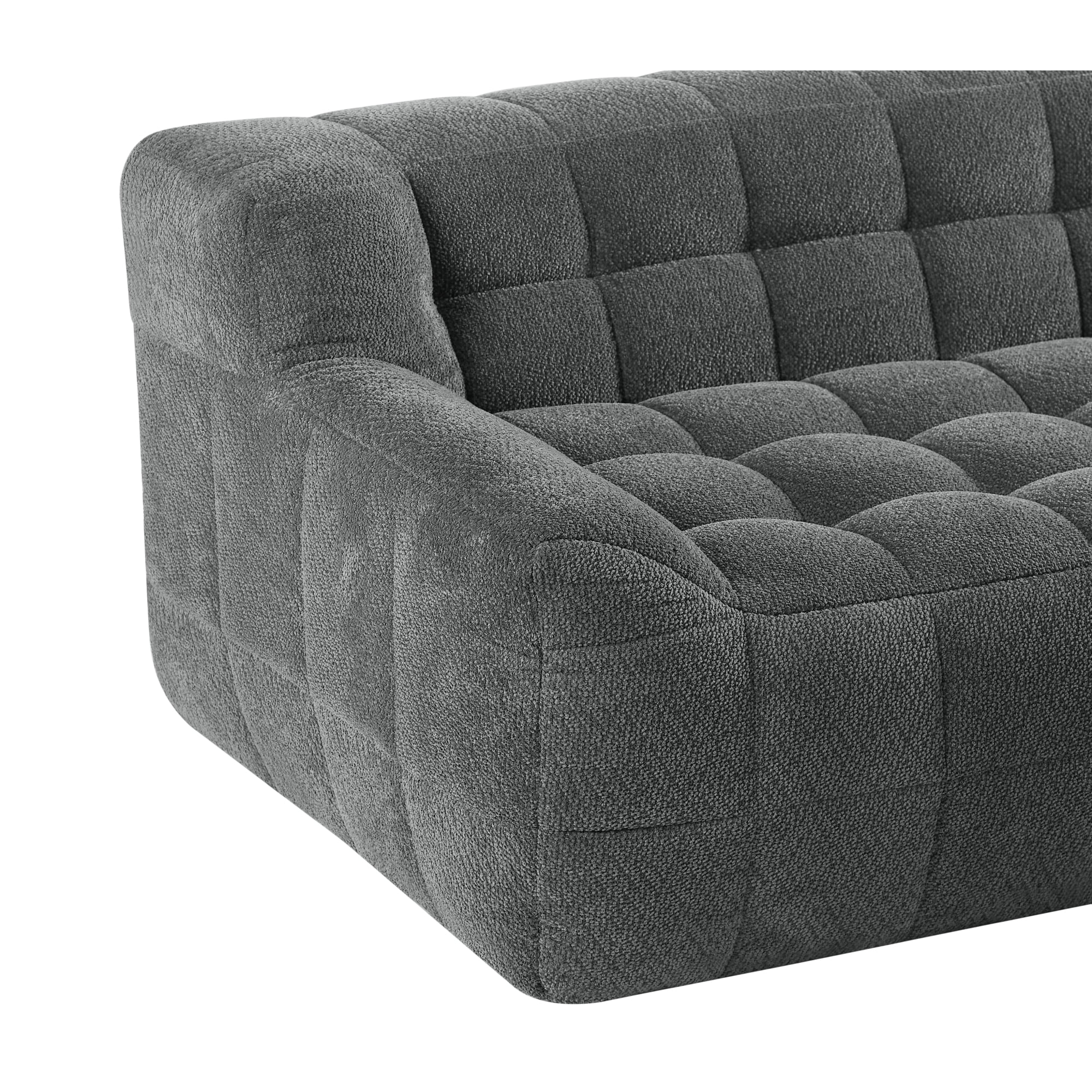 Jopath 65" Oversized Loveseat Sofa Deep Seat Corduroy Couch,Full Compression Sofa,No Assembly Required,Grey