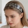 thumbnail image 4 of UNLLLL Vintage Tortoiseshell Acetate Headband, Wide Hairband for Women, Classic Elegant Hair Accessory, Non Slip Flexible Resin Material, for Daily Wear and Styling (Black), 4 of 7