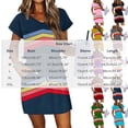 thumbnail image 3 of Levmjia Women's Casual Stripe Print Dress Short Sleeve V Neck Loose Fit Summer Dress with Drawstring Waist Front Pockets A Line Tunic Dress for Women, 3 of 6