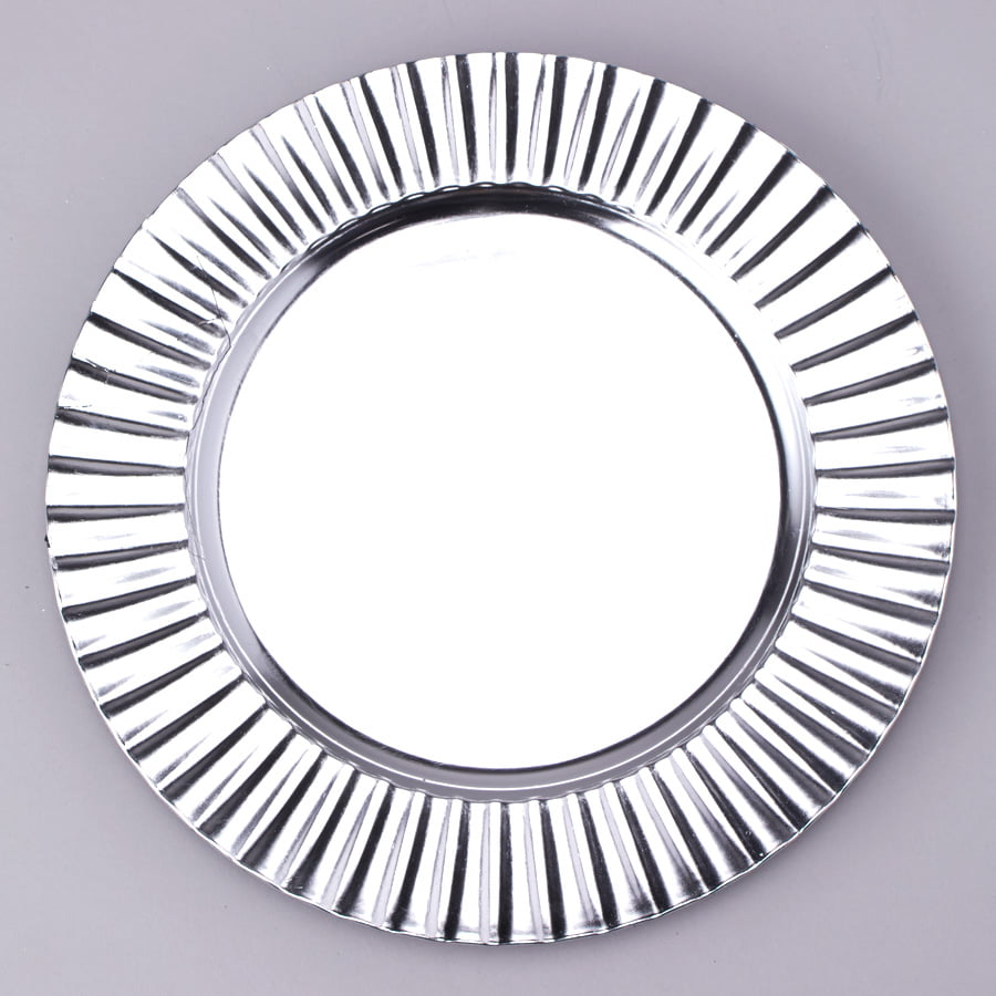 Shiny Foil Finish Fluted Edge Simply Elegant 13" Plastic Charger Plate 6-Pack 