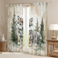 thumbnail image 2 of Manfei Cute Wolf Curtains Pack of 2 (42x84 Each) for Boys Girls, Cartoon Woodland Animal Curtains Blackout, Green Pine Tree Living Room Curtains, Luxury Bedroom Decor, 2 of 6