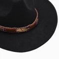thumbnail image 4 of NOLDARES Toddler Baby Cowboy Hat, Boys Girls Cowgirl Hat with Leather Hatband, Wide Brim Infant Kids Western Cowboy Hat(Black,3-8 Y), 4 of 5