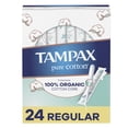 thumbnail image 1 of Tampones Tampax Pure Cotton sin perfume 24 unidades, 1 of 9