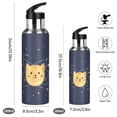 thumbnail image 2 of Yayeee 20oz Insulated Water Bottle Double Wall Stainless Steel with Flip Straw Lid, Orange Cat Planet, 2 of 7