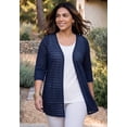 thumbnail image 2 of Catherines Women's Plus Size Petite Shadowstripe Burnout Cardigan, 2 of 6