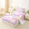 thumbnail image 2 of Metsweet Magical Horse Twin Sheets 3pcs, Cute Unicorn Rainbow Hot Air Balloon Bedding,1 Fitted Sheet, 1 Flat Sheet and 1 Pillowcase, 2 of 5