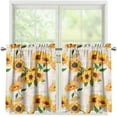 thumbnail image 4 of Sunflower Poster Tiers for Kitchen Cafe Windows,Rustic Farmhouse Short Sheer Tier Curtains with Rod Pocket 2 Panels, 4 of 6