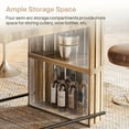 thumbnail image 3 of Tribesigns Oval Bar Table with Semi-Arc Storage Shelves, Wooden Bar Counter Table for Bars, Restaurants, Brown, 3 of 6