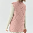 thumbnail image 3 of HTNBO Sherpa Lined Quilted Vest for Women Button Up Sleeveless Padded Down Puffer Jackets Versatile Warm Winter Outerwear, 3 of 3