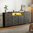 thumbnail image 2 of Commode de Rangement à 12 Tiroirs avec Station de Recharge et Lumières DEL, Organisateur en Tissu, 2 of 6