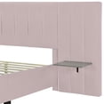 thumbnail image 7 of Queen Size Platform Bed with Big Headboard, Velvet Upholstered Bed Frame with Wood Slat Support for Boys Girls AdultsBedroom Furniture, No Box Spring Needed, Easy Assembly, Pink, 7 of 7