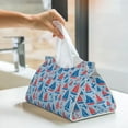 thumbnail image 6 of Xecao Sailboats On A Waves Print Tissue Box Cover,Modern PVC Leather Square Tissue Box Holder for Creative Decorative, 6 of 7