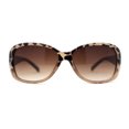 thumbnail image 2 of Kid Girls Classic 90s Designer Leopard Print Rounded Rectangle Sunglasses Beige Leopard Brown, 2 of 4