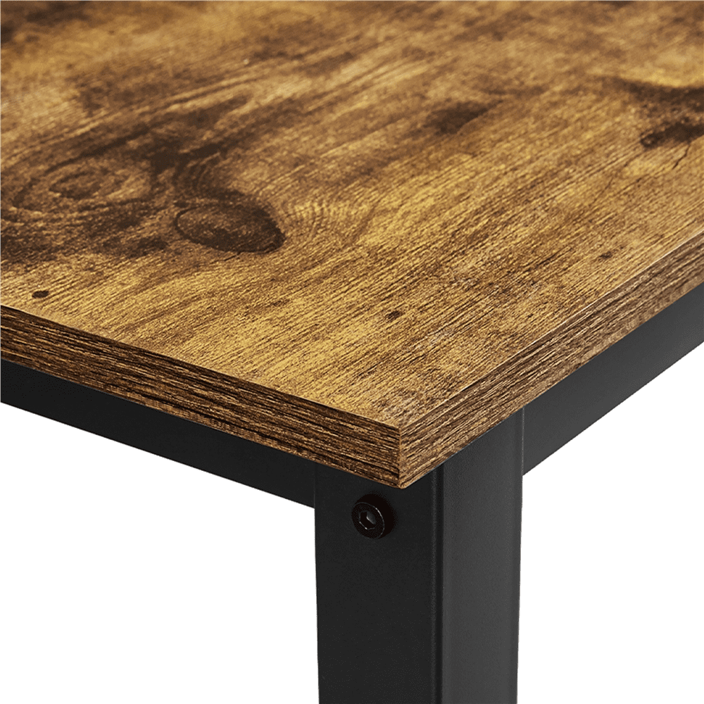 Renwick Industrial 3-Piece Dining Table Set, Rustic Brown