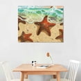 thumbnail image 2 of Orinice Starfish Beach Waves Fine Art Aesthetic Poster Print Wall Painting for Home Decor 20x16in, 2 of 6