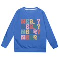 thumbnail image 4 of MIASHUI Chandail en Molleton pour Filles Hauts Imprimé Lettre Col Rond Décontracté à Capuche, Bleu, 4-5 Ans, 4 of 5