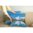 thumbnail image 3 of Ambesonne Winter Throw Pillow Cover 2 Pack, Snow Frozen Lake Swiss, 24", Blue Green White, 3 of 6
