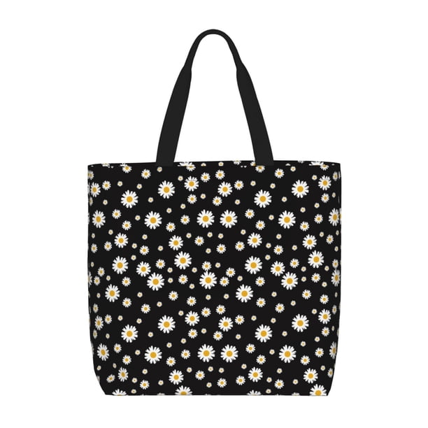 Easygdp Daisy Bolsa Tote para Mujer, Bolso de Hombro para Trabajo, Playa, Viajes, Compras y Supermercado